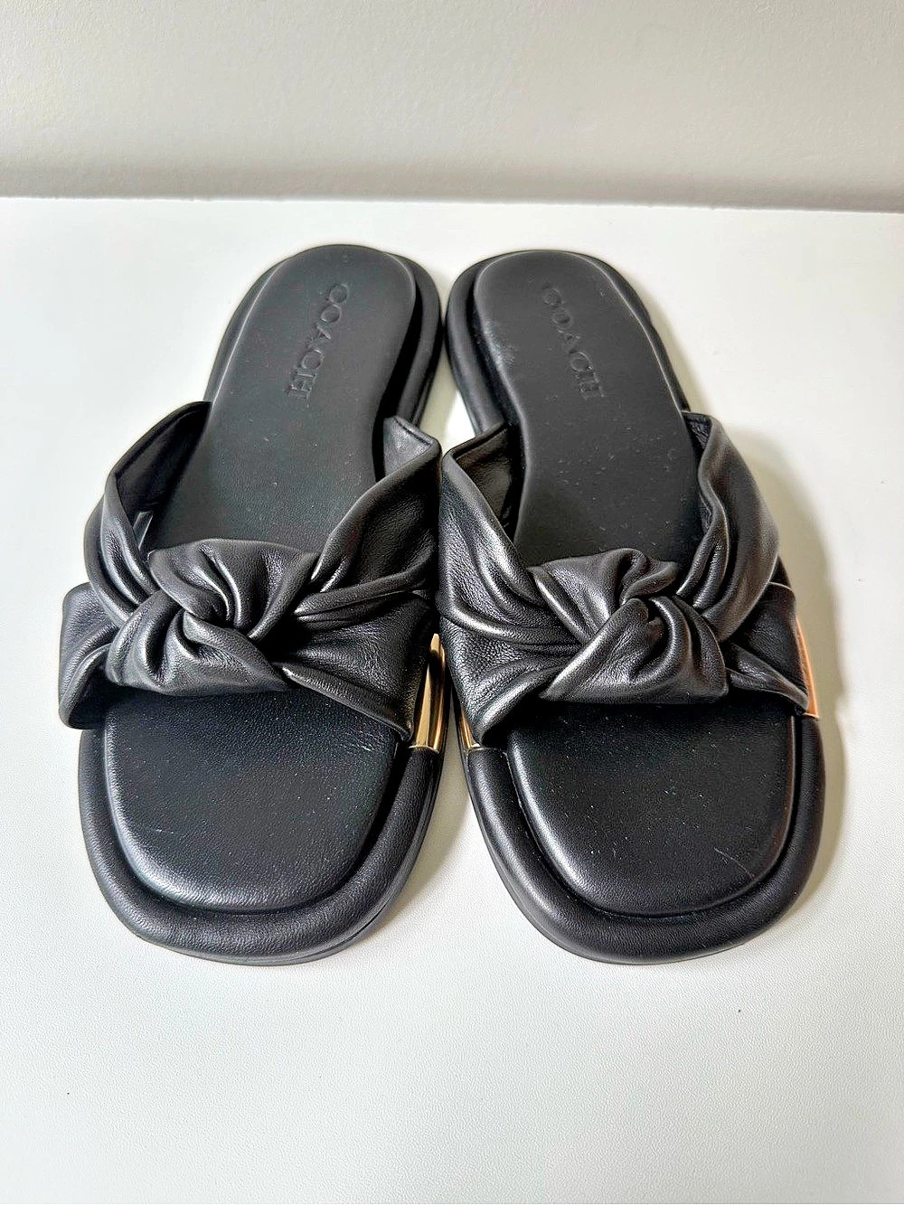 Coach Josie Sandal Slide Sandals Black US 6.5